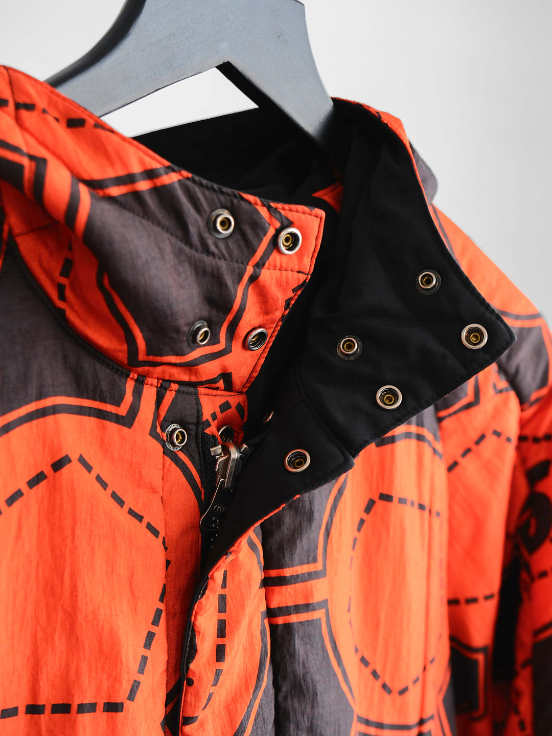 1990s ISSEY MIYAKE GEOMETRIC ORANGE SPORT REVERSIBLE  COAT