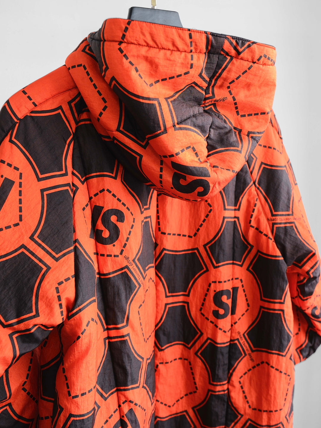 1990s ISSEY MIYAKE GEOMETRIC ORANGE SPORT REVERSIBLE  COAT