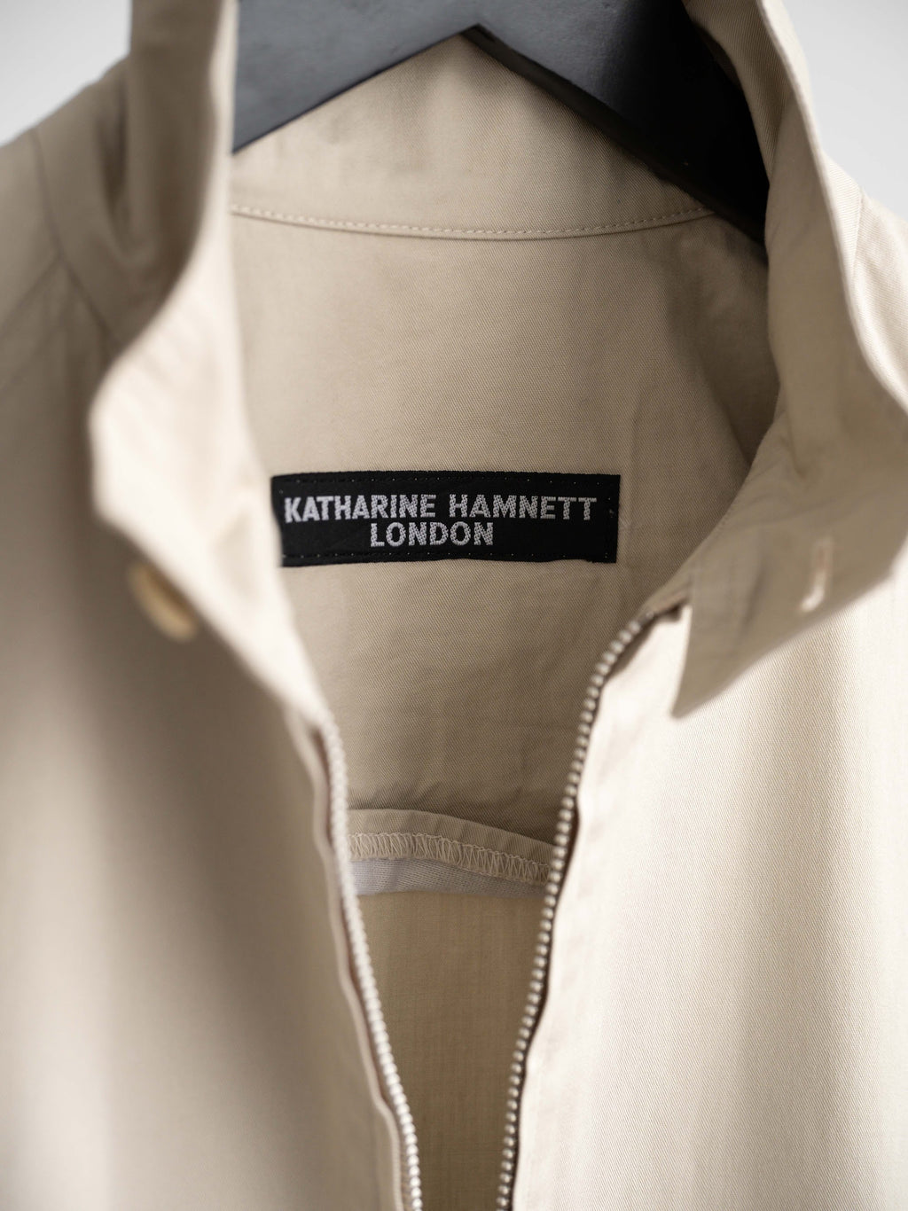 1990s KATHARINE HAMNETT BEIGE HARRINGTON JACKET