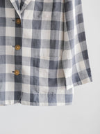 1990s KENZO JEANS PLAID / TARTAN GREY JACKET