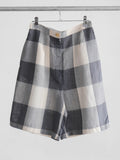 1990s KENZO JEANS PLAID / TARTAN GREY SHORTS