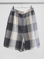 1990s KENZO JEANS PLAID / TARTAN GREY SHORTS