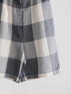1990s KENZO JEANS PLAID / TARTAN GREY SHORTS