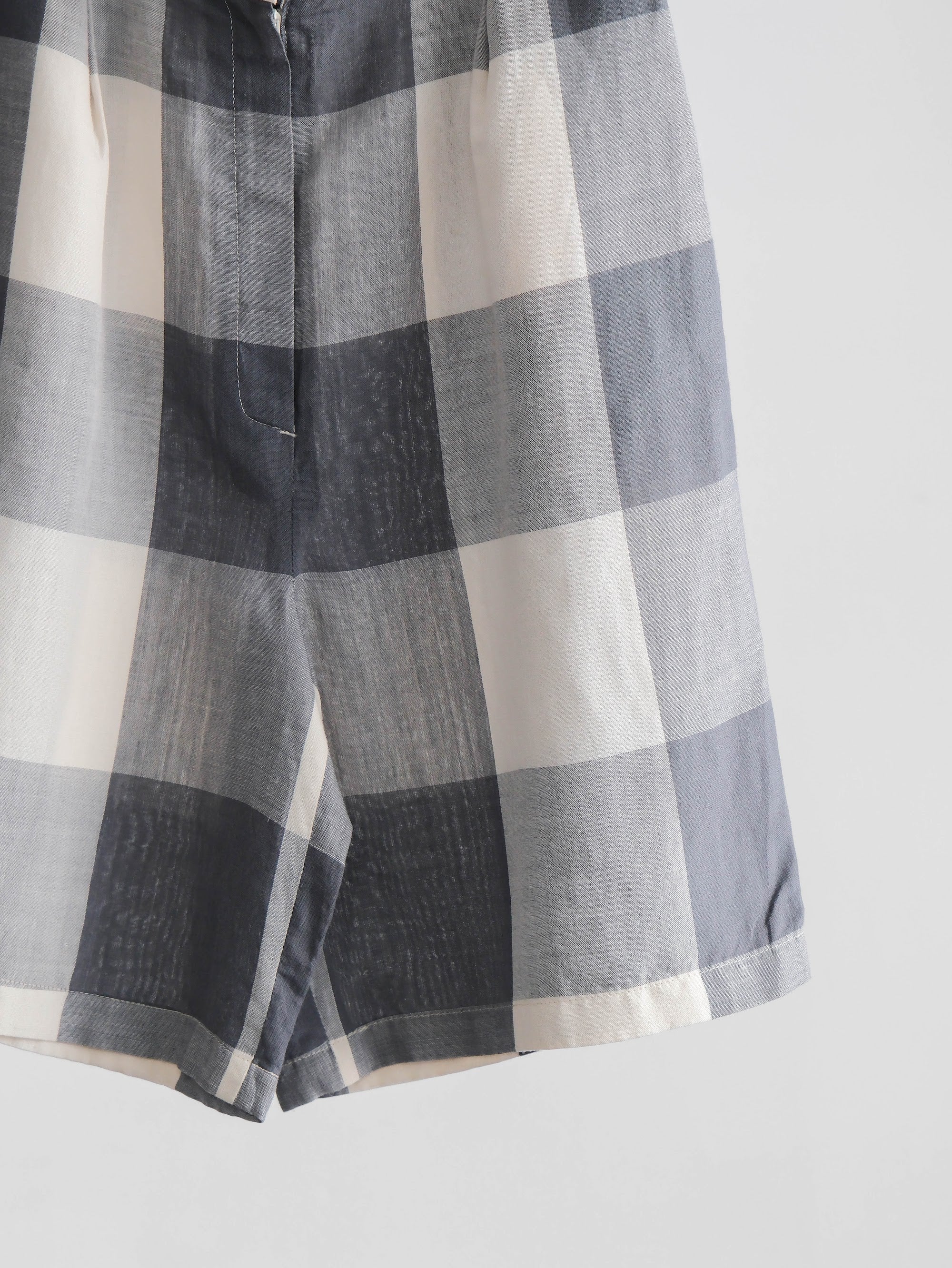 1990s KENZO JEANS PLAID / TARTAN GREY SHORTS