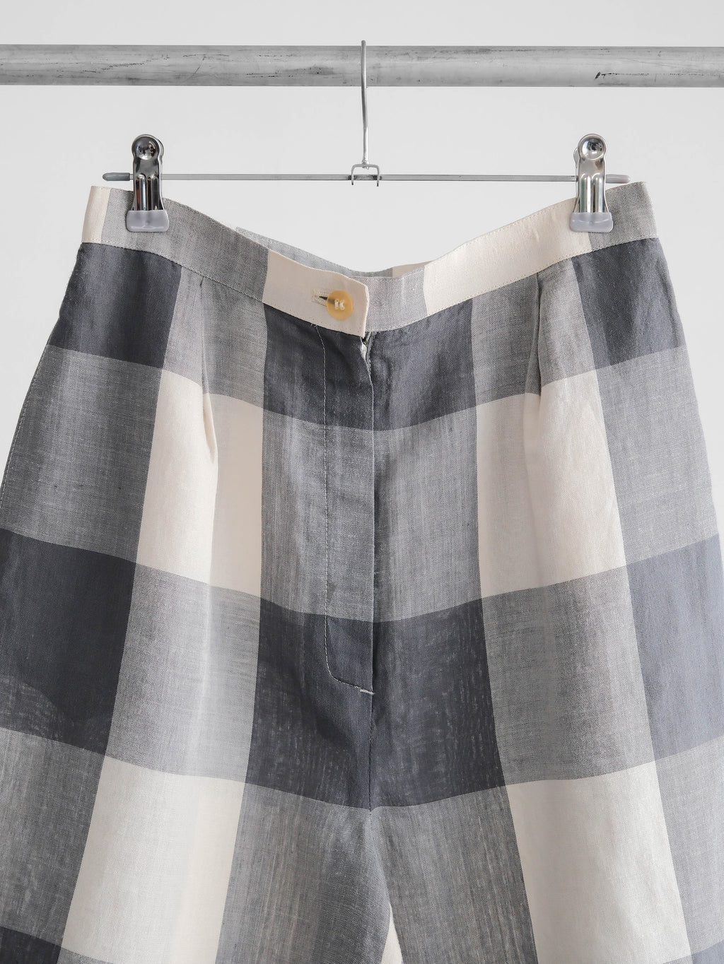 1990s KENZO JEANS PLAID / TARTAN GREY SHORTS