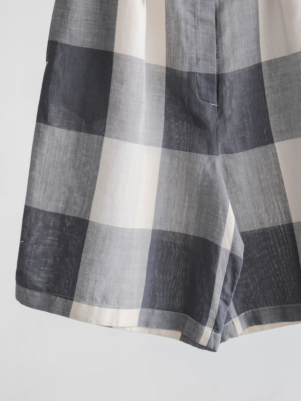 1990s KENZO JEANS PLAID / TARTAN GREY SHORTS