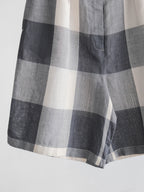 1990s KENZO JEANS PLAID / TARTAN GREY SHORTS