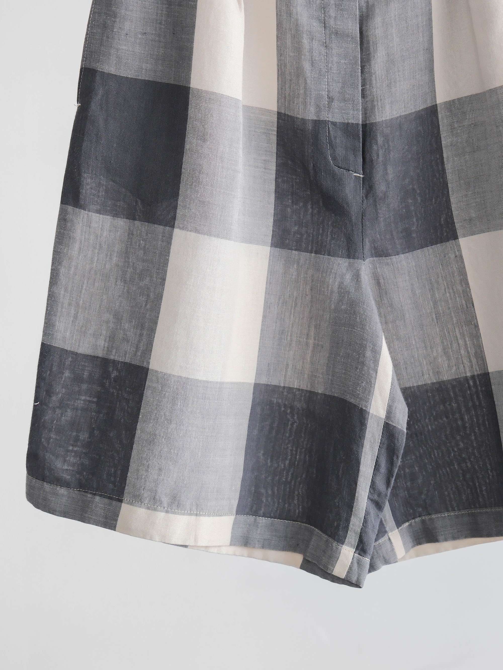 1990s KENZO JEANS PLAID / TARTAN GREY SHORTS