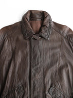 1990s LOEWE BROWN LEATHER BOMBER JACKET