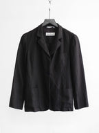 1990s MAXMARA BLACK LINEN BLAZER JACKET