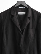 1990s MAXMARA BLACK LINEN BLAZER JACKET