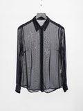1990s MOSCHINO LACE NAVY JEANS/ STRIPES LS SHIRT