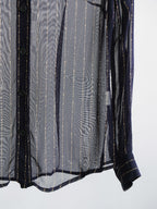 1990s MOSCHINO LACE NAVY JEANS/ STRIPES LS SHIRT