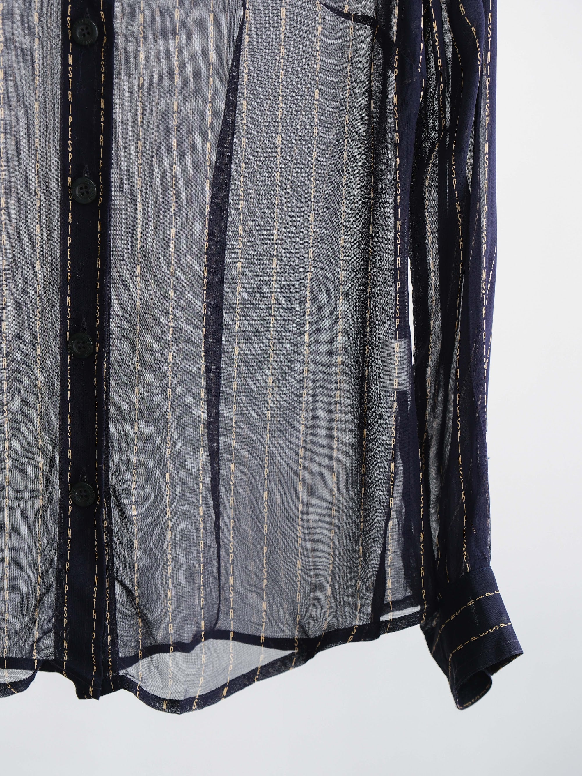 1990s MOSCHINO LACE NAVY JEANS/ STRIPES LS SHIRT