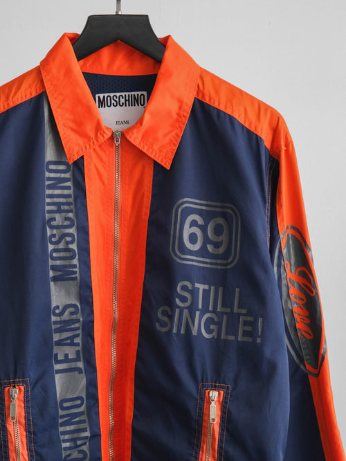 1990s MOSCHINO NAVY JEANS/ RACING JACKET