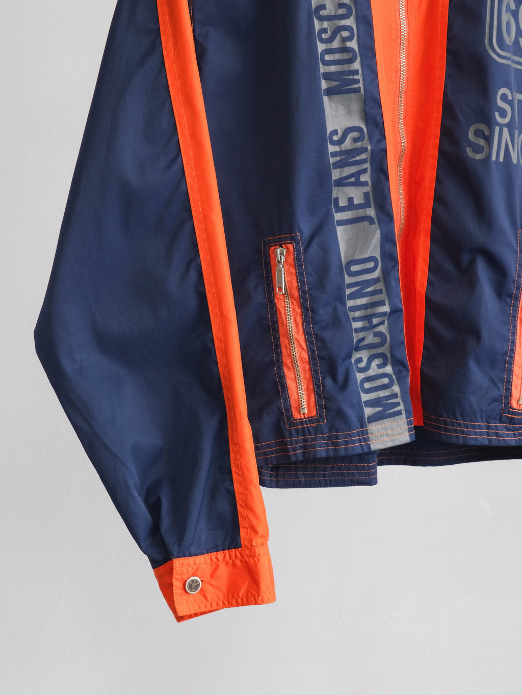 1990s MOSCHINO NAVY JEANS/ RACING JACKET