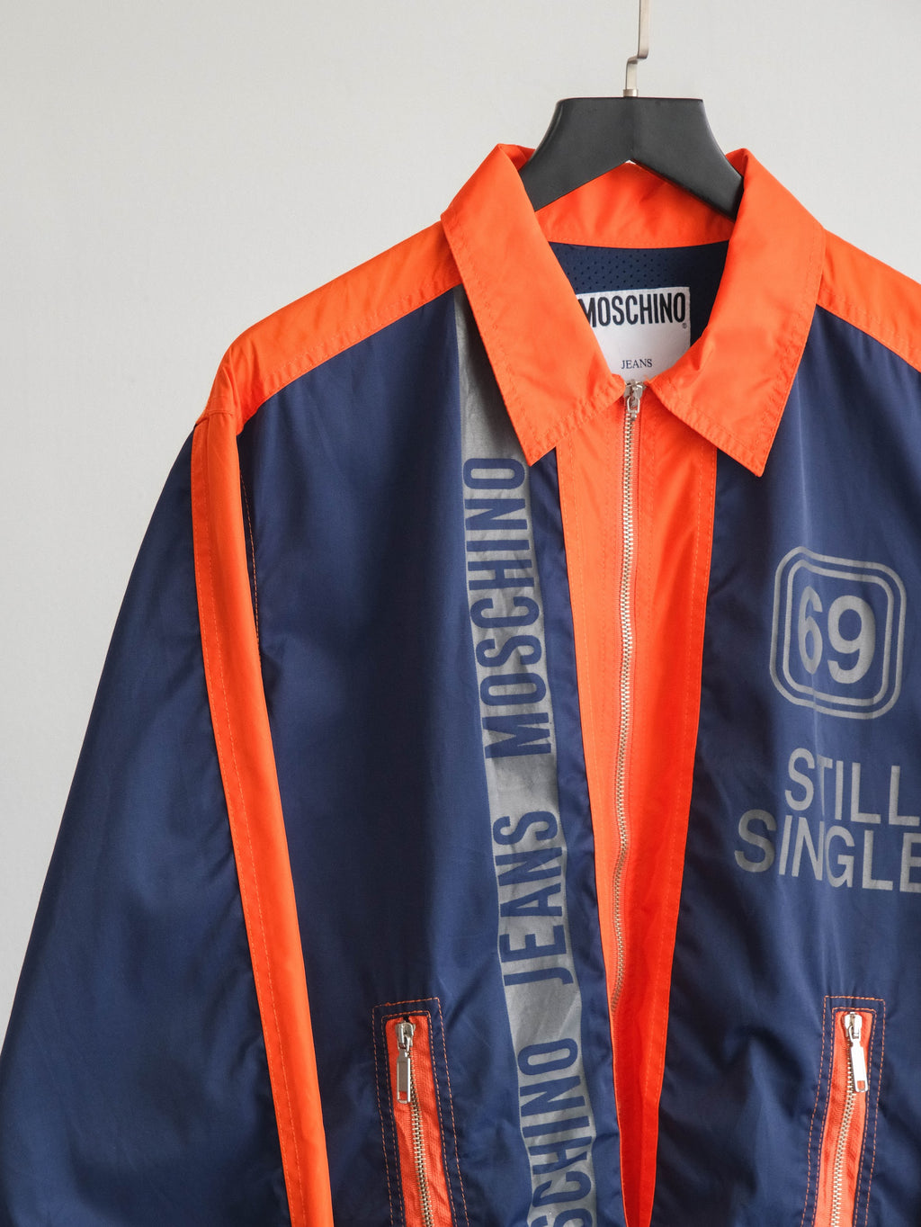 1990s MOSCHINO NAVY JEANS/ RACING JACKET