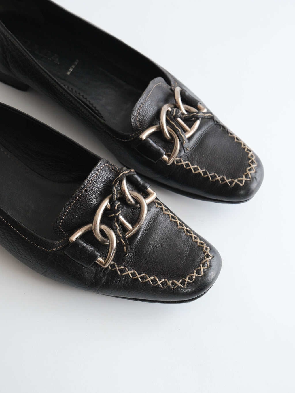 1990s PRADA BLACK FLATS SHOES SIZE 37,5