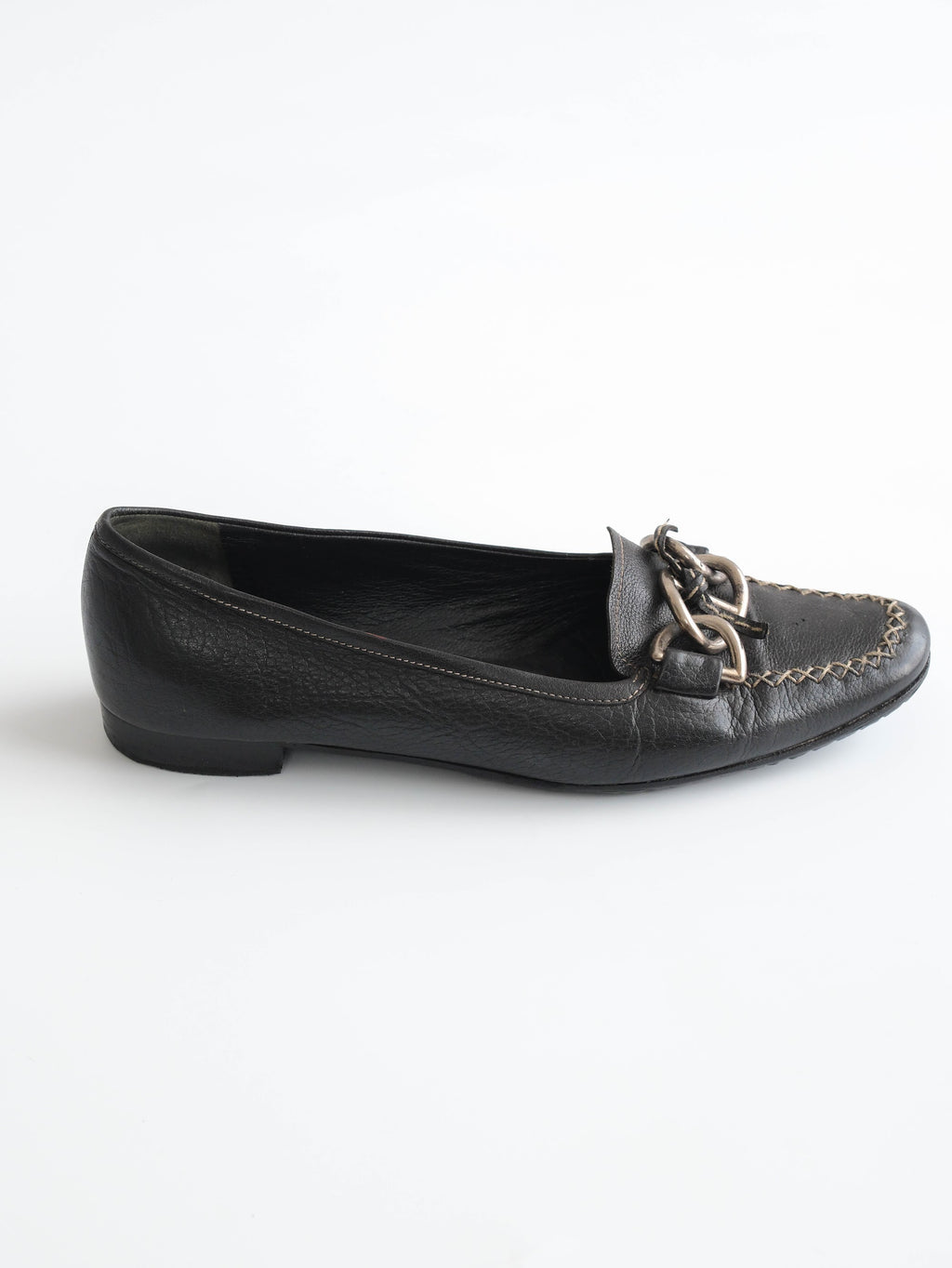 1990s PRADA BLACK FLATS SHOES SIZE 37,5