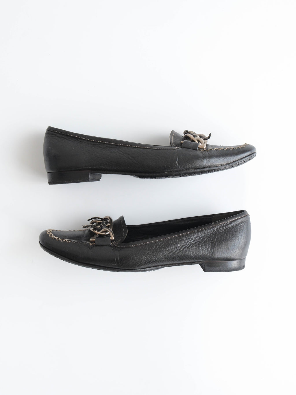 1990s PRADA BLACK FLATS SHOES SIZE 37,5