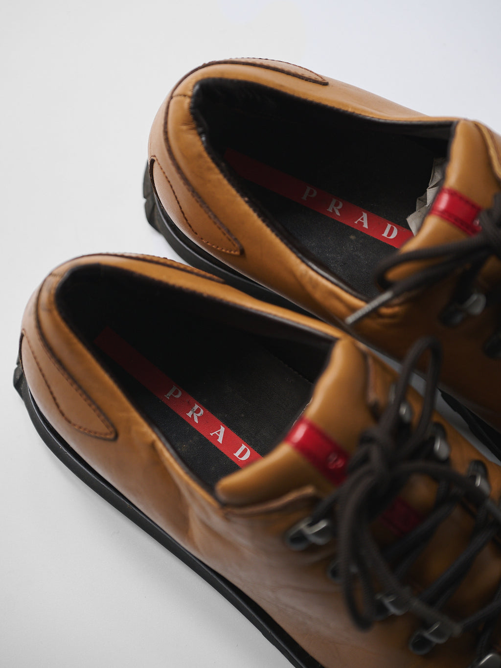 1990s PRADA SPORT BROWN " SPORT " HIKING BOOTS SHOES