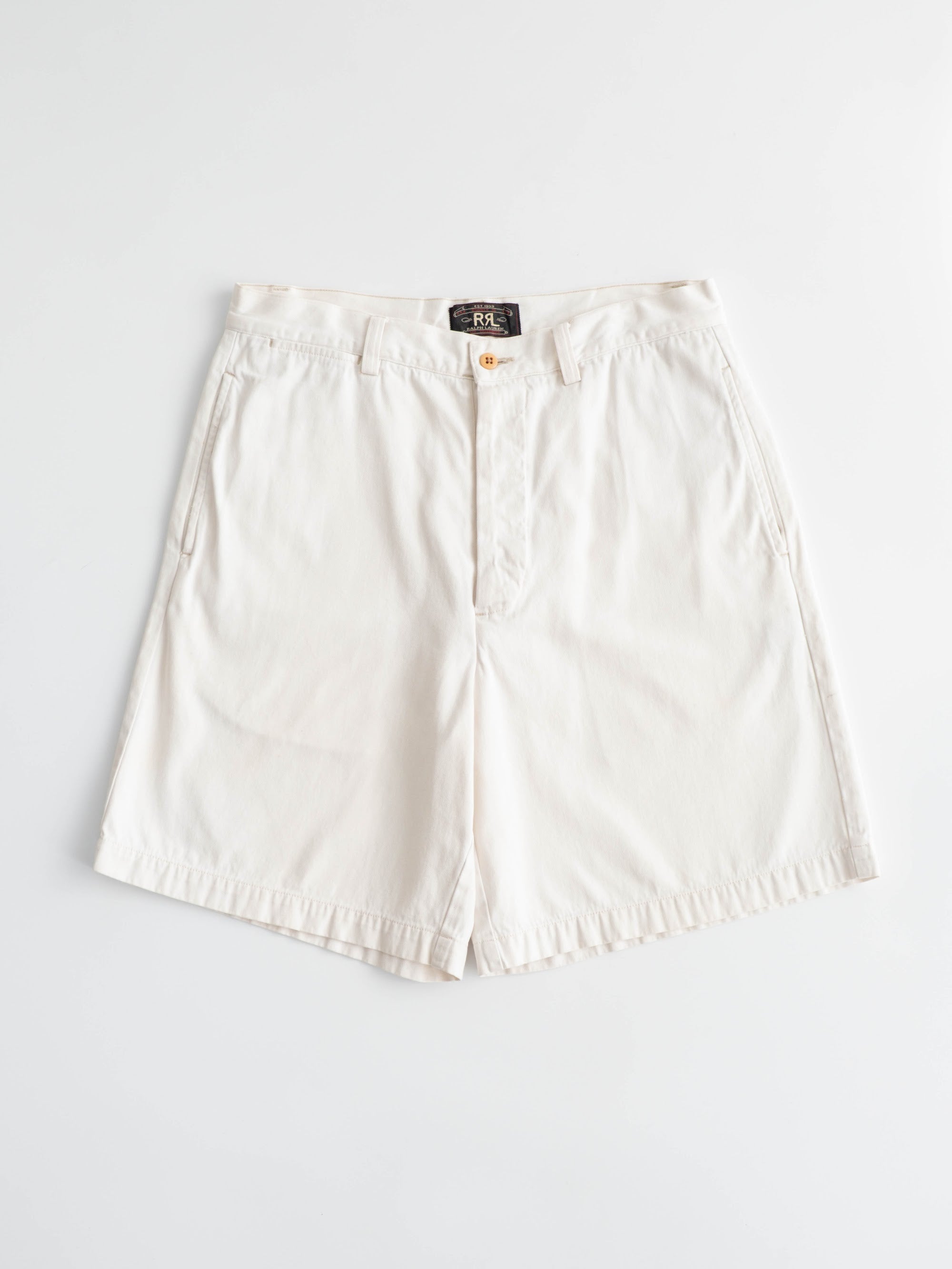 1990s RALPH LAUREN WHITE DOUBLE RL SHORTS