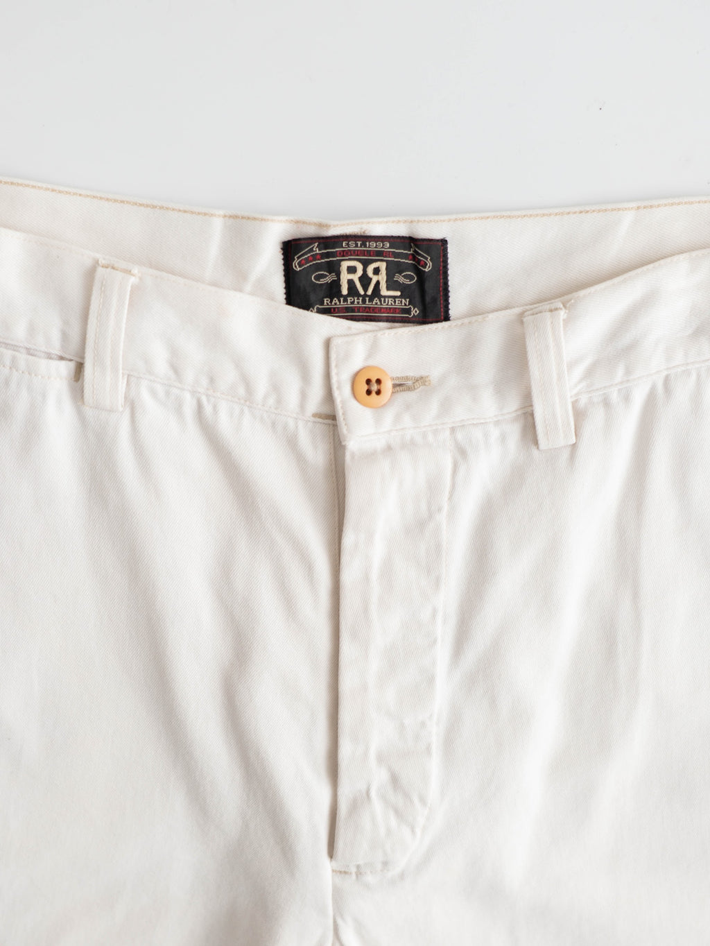 1990s RALPH LAUREN WHITE DOUBLE RL SHORTS