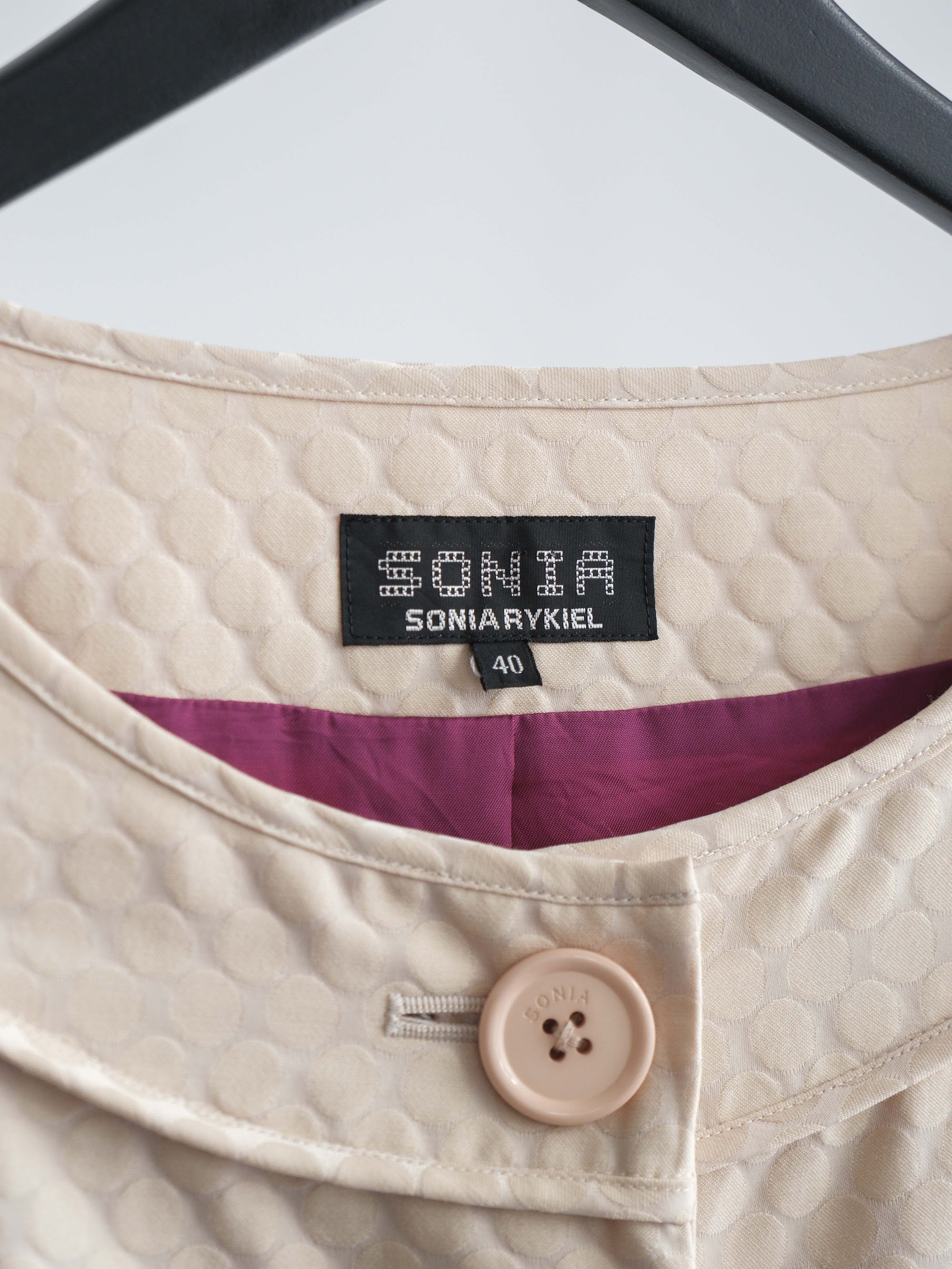 1990s RYKIEL  POLKA DOTS CREAM SONIA JACKET