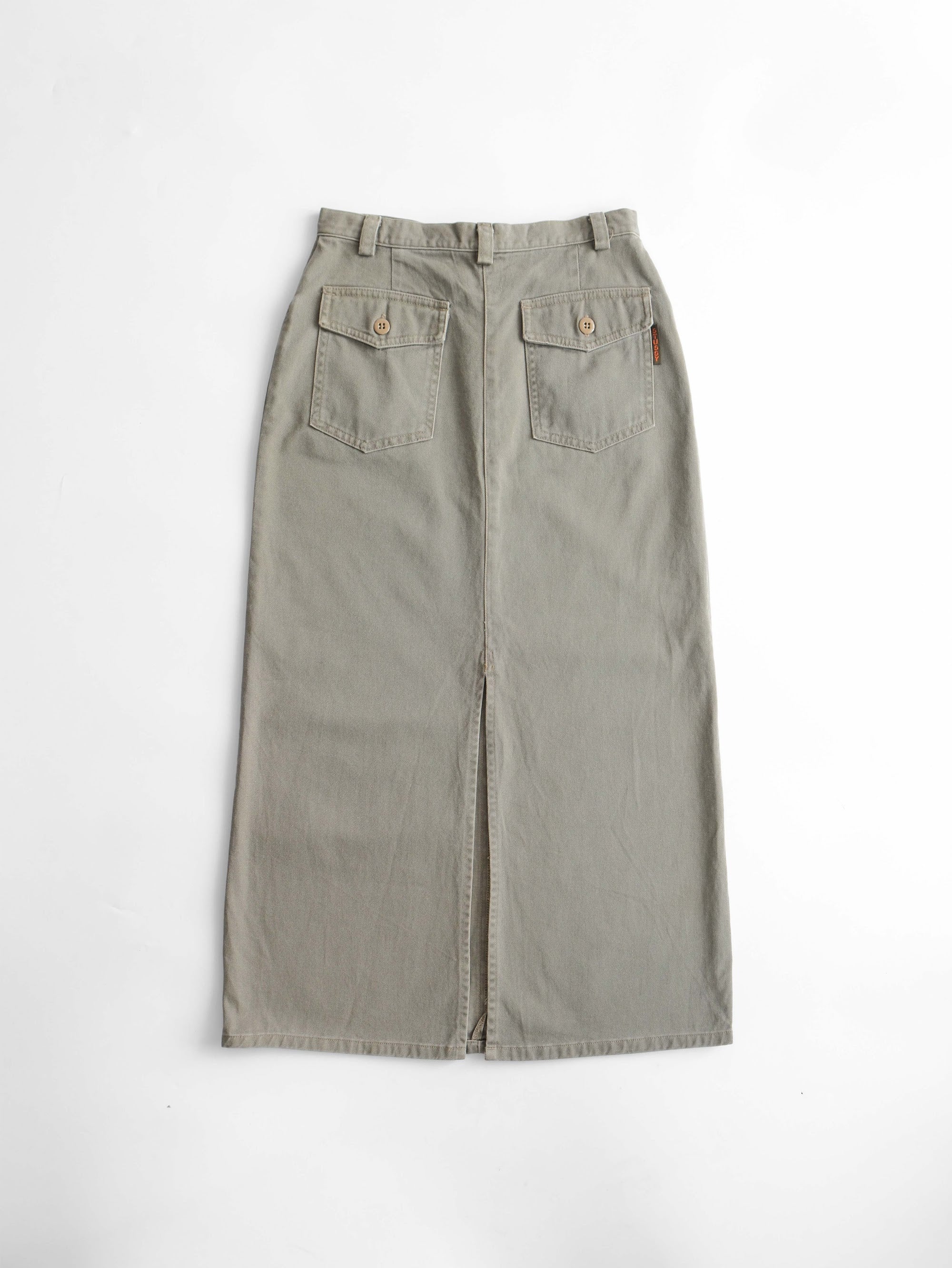 1990s STUSSY GREEN KHAKI SKIRT PANTS