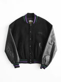 1990s LAC BLACK STUSSY BURLY GEAR VASIRTY JACKET SIZE M