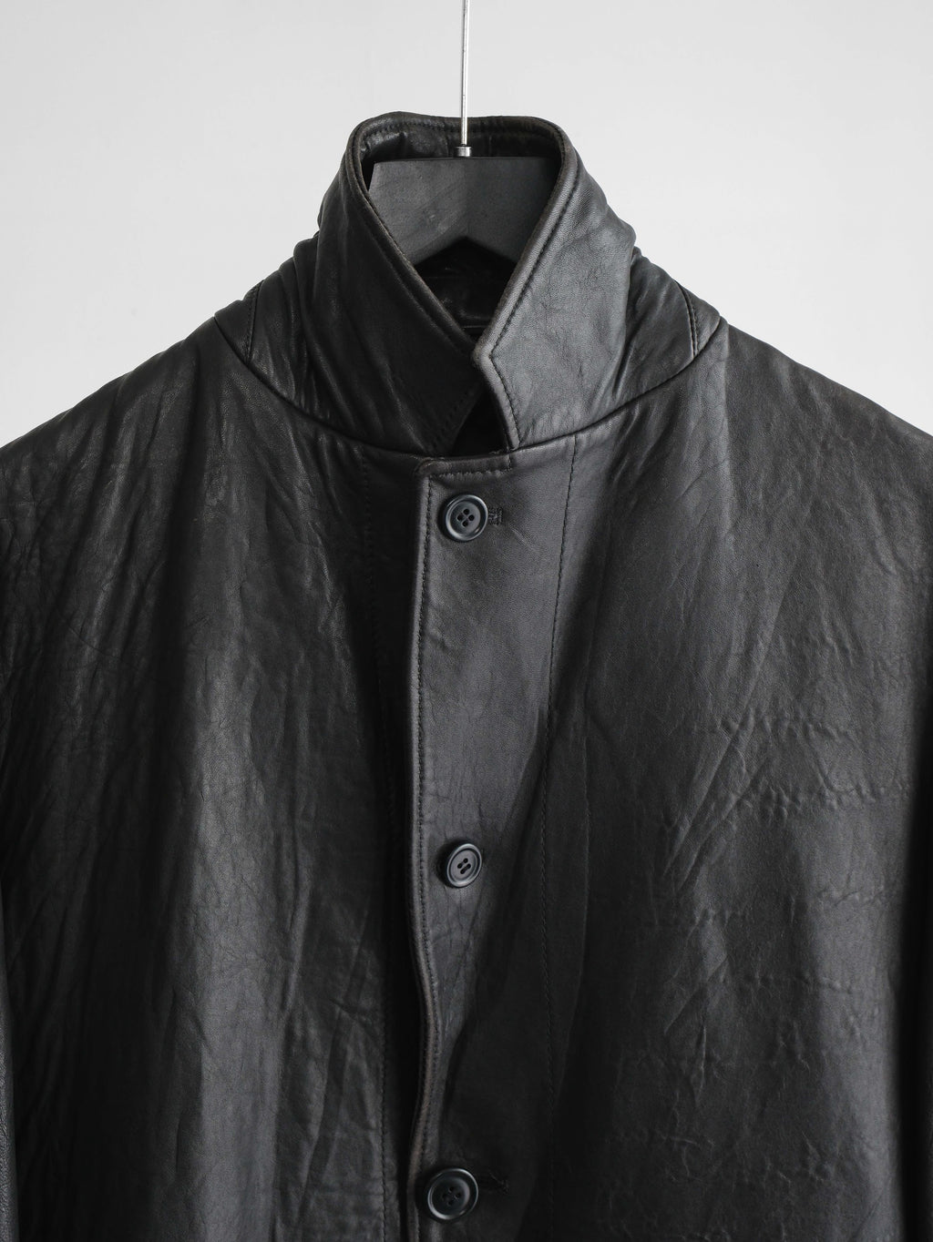 2000s ARMANI BLACK EMPORIO/ LEATHER COAT