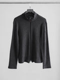 2000s ARMANI CROCHET / KNIT GREY JEANS/ SWEATSHIRT JACKET