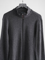 2000s ARMANI CROCHET / KNIT GREY JEANS/ SWEATSHIRT JACKET
