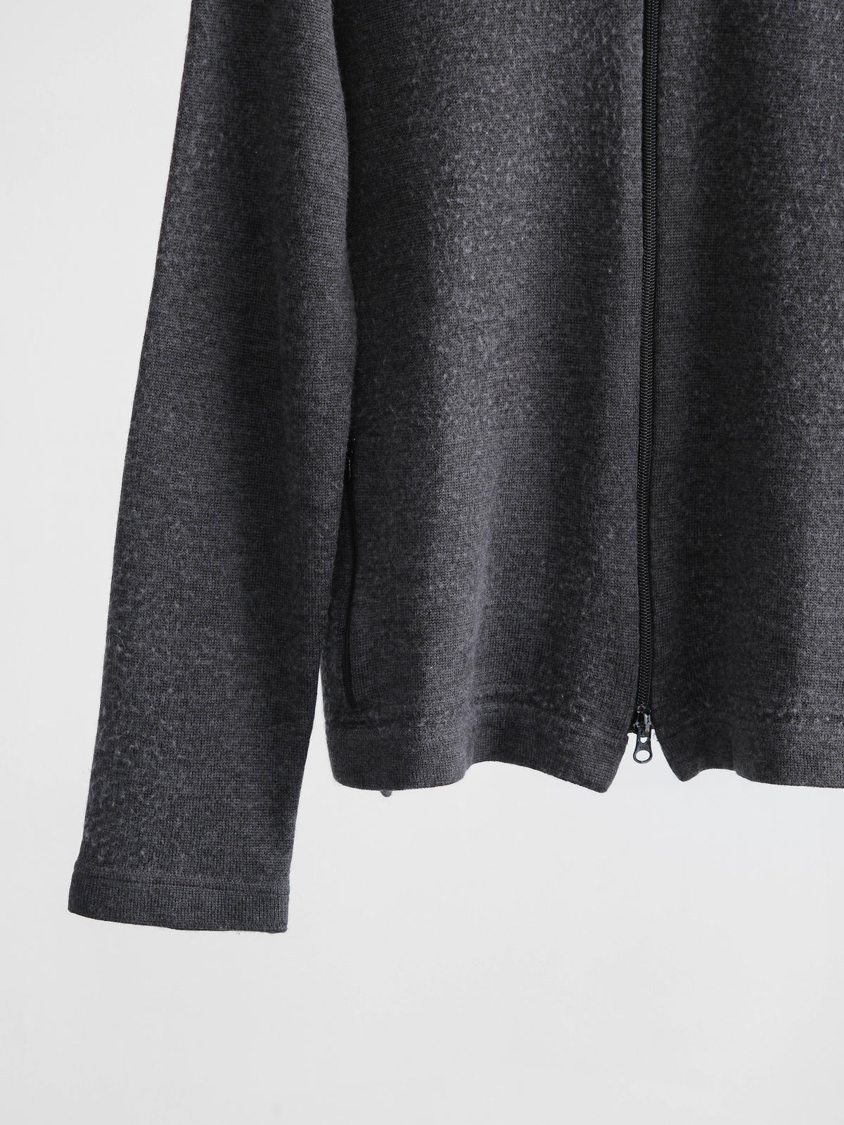 2000s ARMANI CROCHET / KNIT GREY JEANS/ SWEATSHIRT JACKET