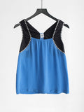 2000s ARMANI EXCHANGE BLUE SILK TANK TOP