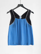 2000s ARMANI EXCHANGE BLUE SILK TANK TOP