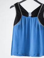 2000s ARMANI EXCHANGE BLUE SILK TANK TOP