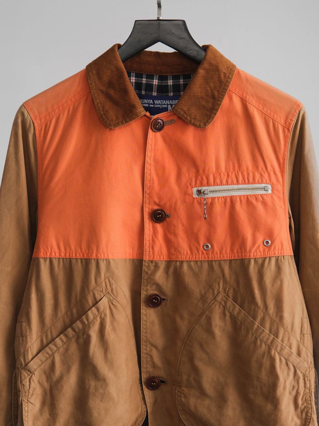 2000s CDG PATCHWORK BEIGE JUNYA WATANABE/ CORDUROY NECK JACKET