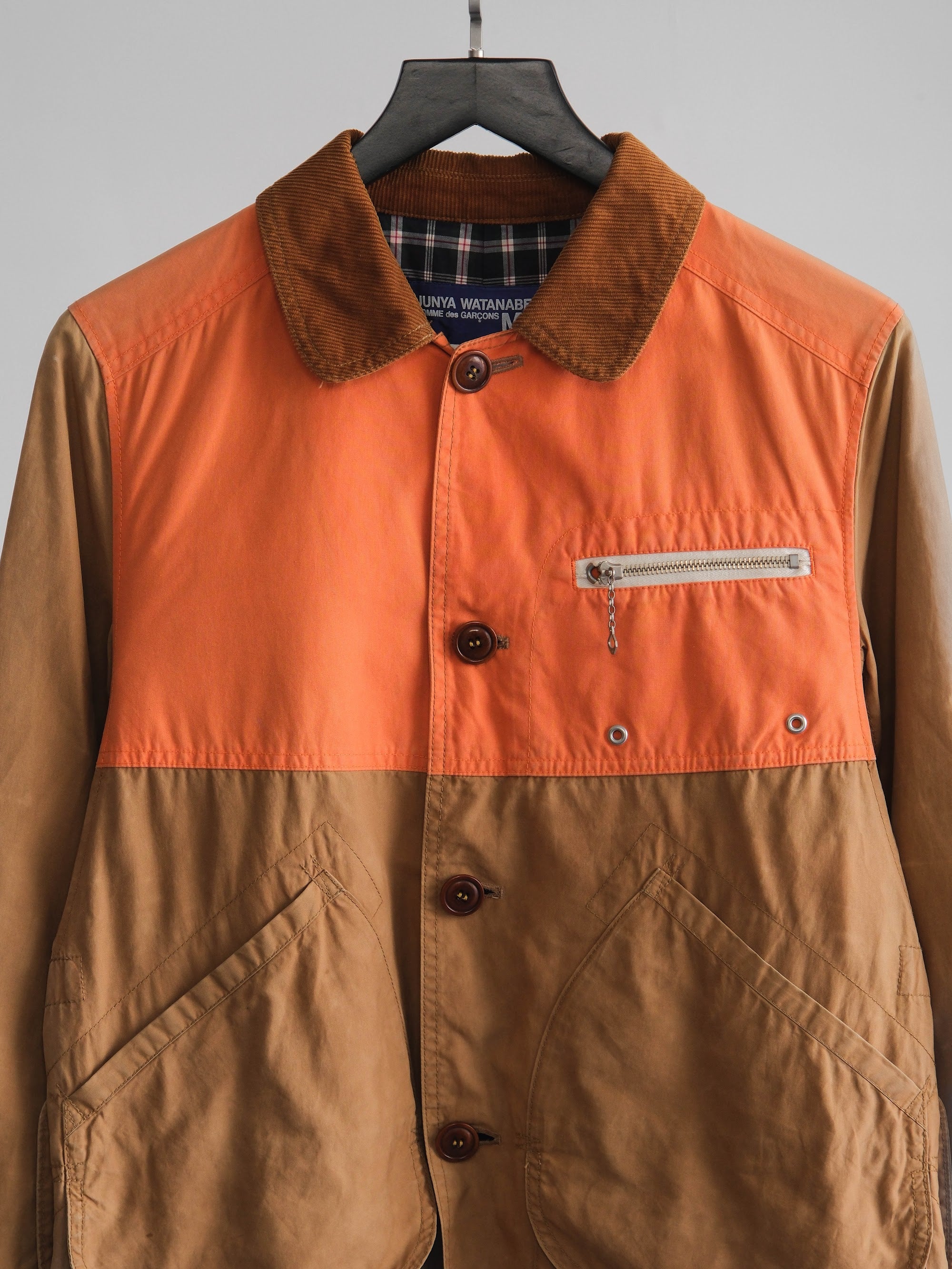 2000s CDG PATCHWORK BEIGE JUNYA WATANABE/ CORDUROY NECK JACKET