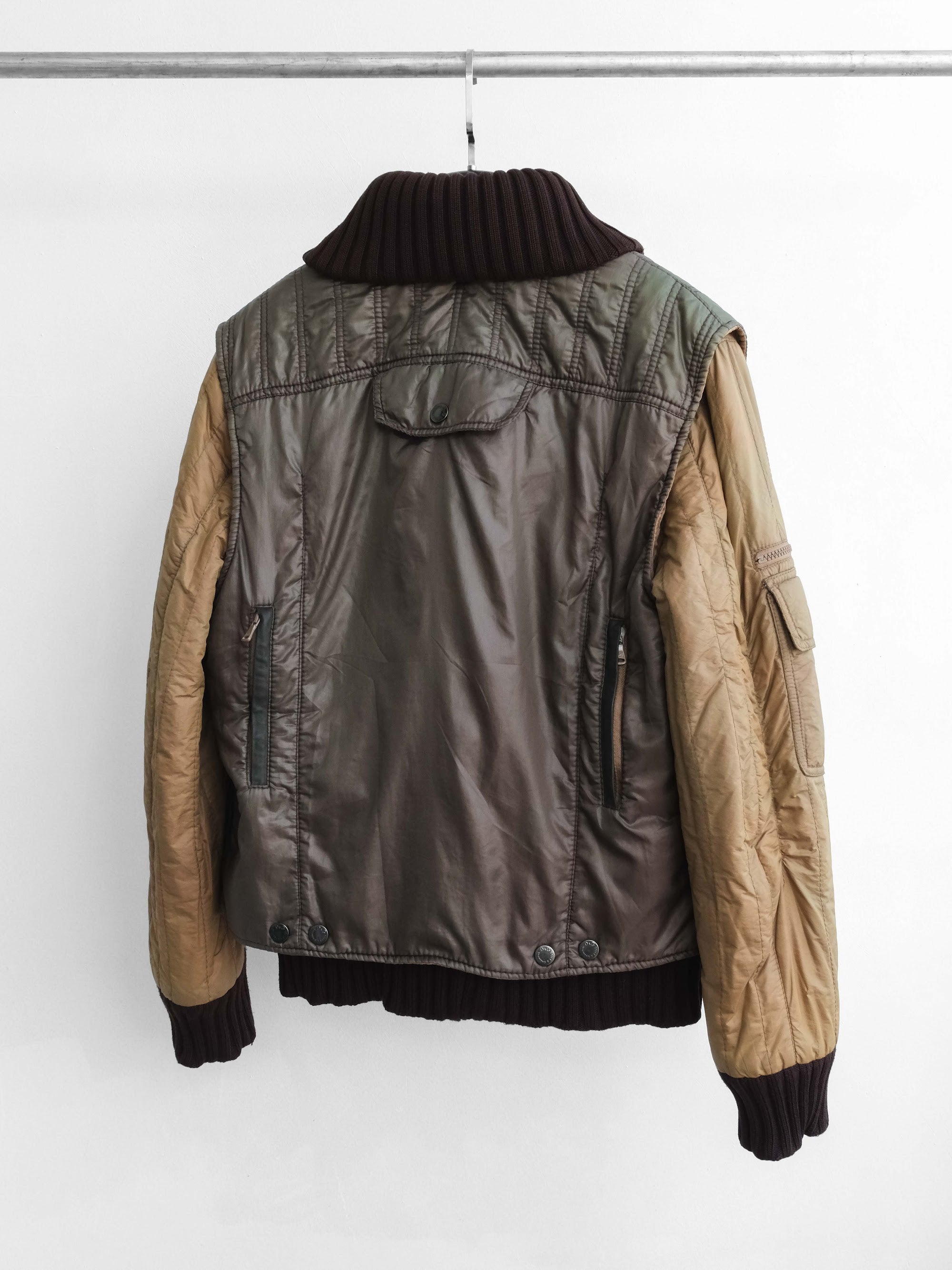 2000s DOLCE&GABBANA BROWN JACKET + NYLONG VEST