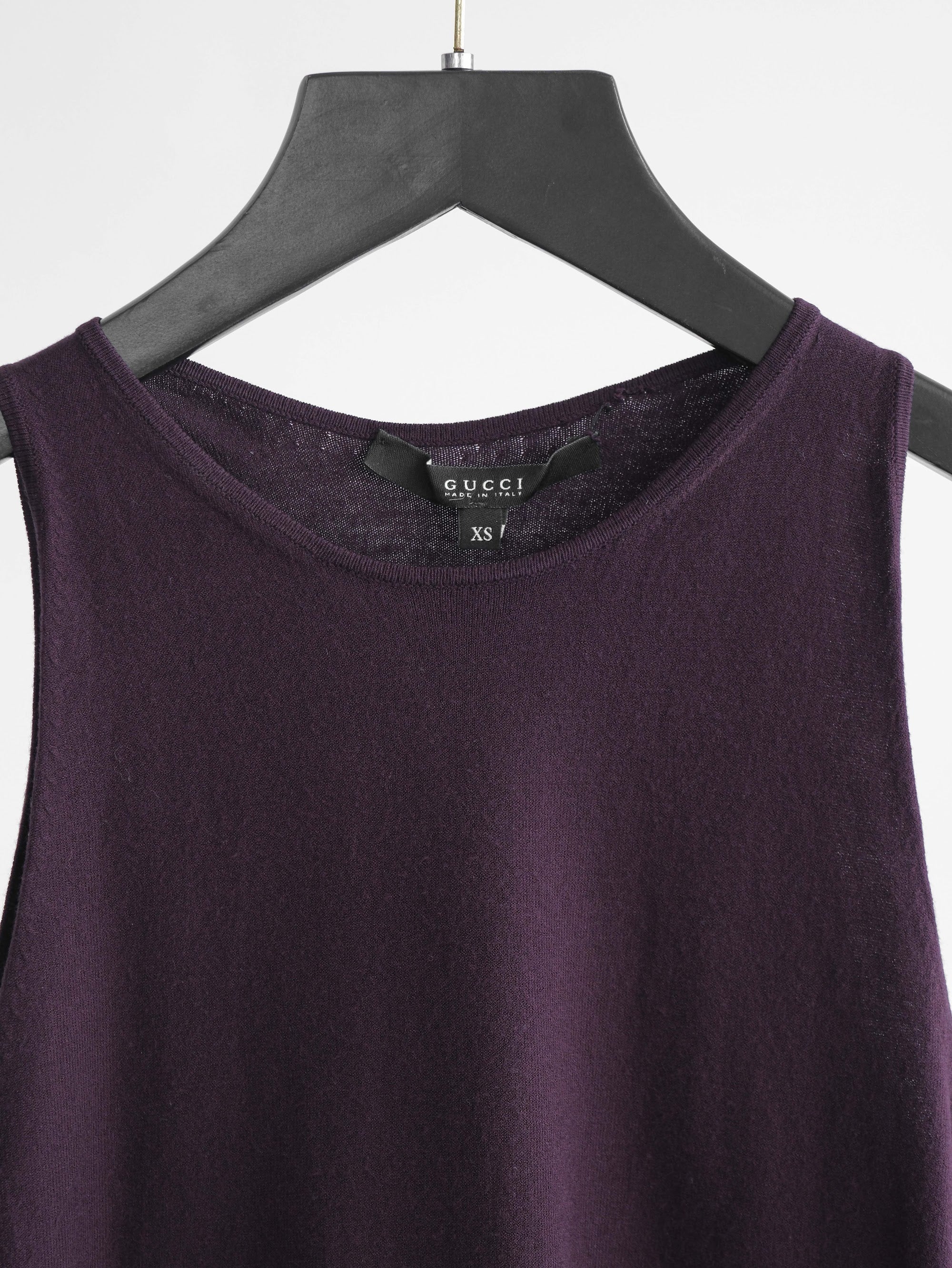 2000s GUCCI BROWN BY TOMFORD CASHMERE TANK TOP