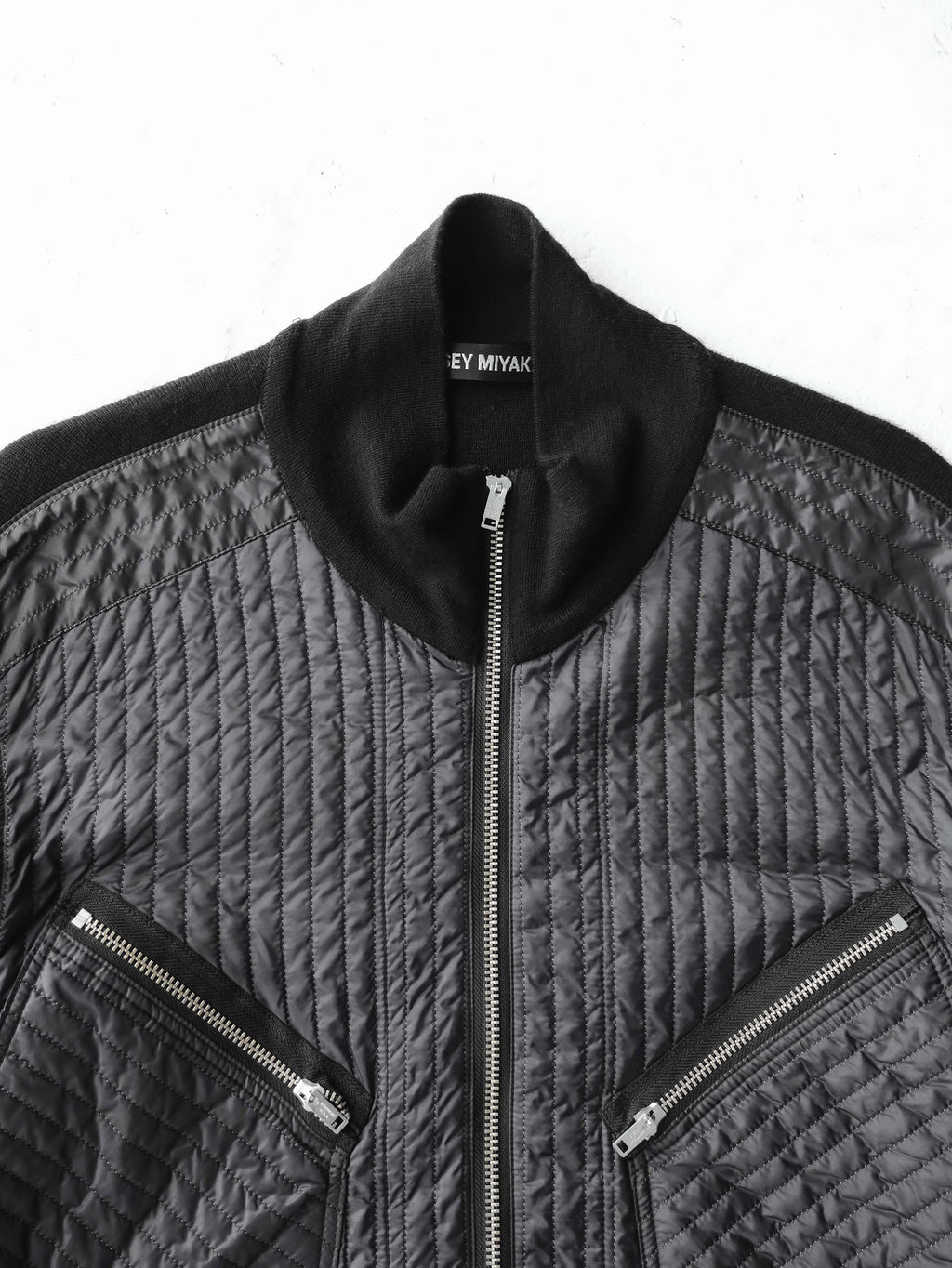 2000s ISSEY MIYAKE PATCHWORK BLACK JACKET