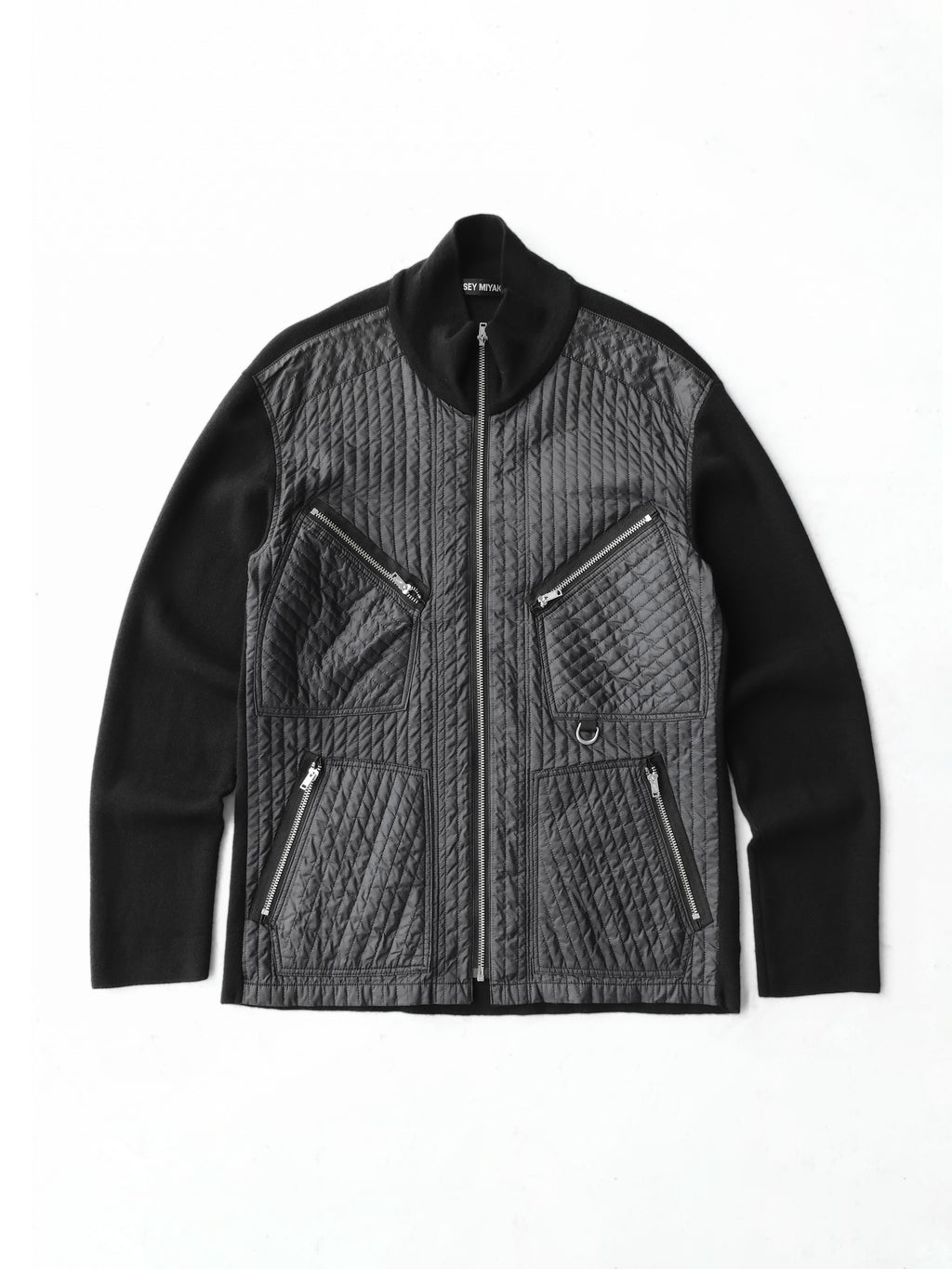 2000s ISSEY MIYAKE PATCHWORK BLACK JACKET