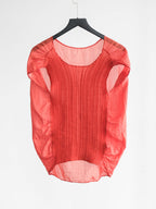 2000s ISSEY MIYAKE PLEATS ORANGE ME T-SHIRT