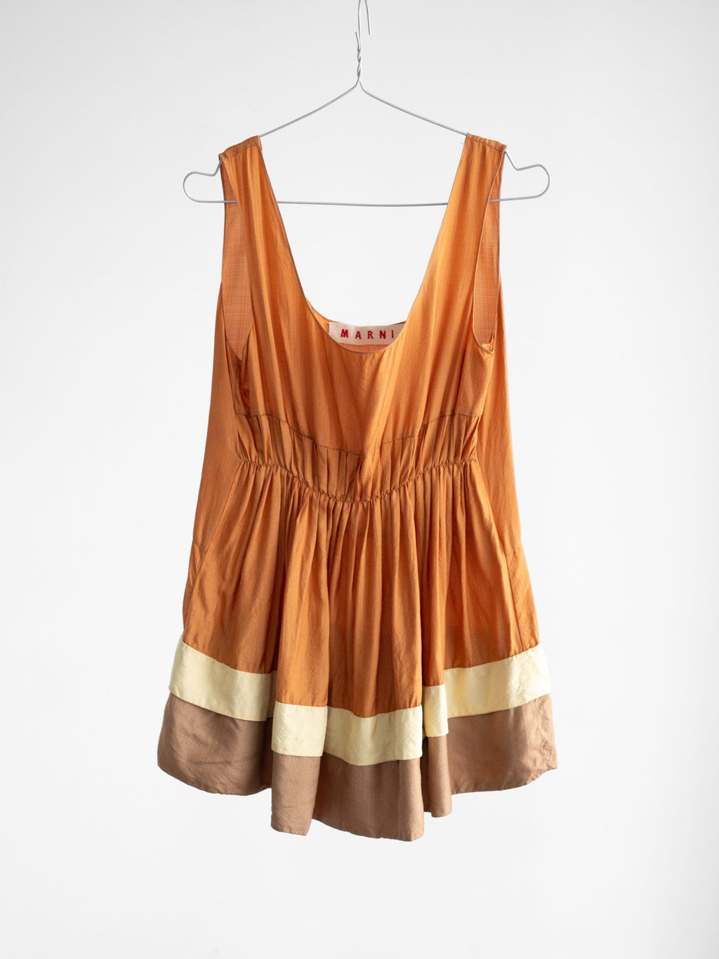 2000s MARNI ORANGE SILK TANK TOP