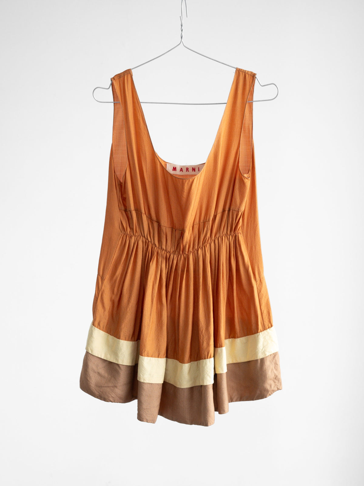 2000s MARNI ORANGE SILK TANK TOP