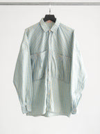 2000s MFG PLAID / TARTAN BLUE CLOSED LS SHIRT
