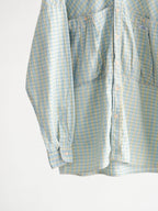 2000s MFG PLAID / TARTAN BLUE CLOSED LS SHIRT