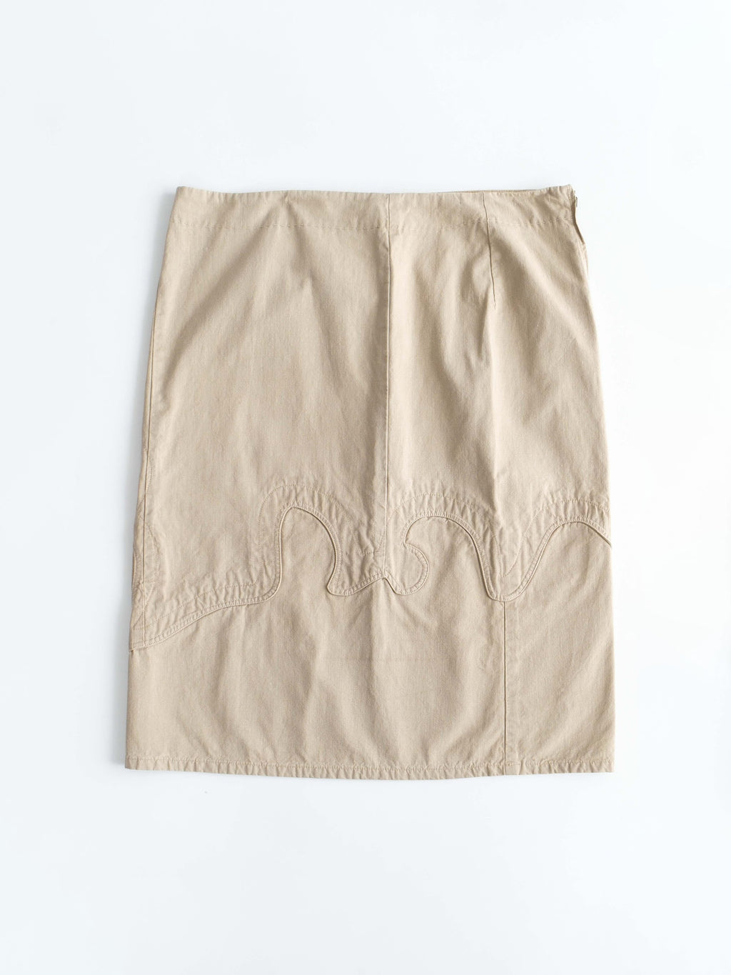 2000s MIU MIU EMBROIDERED BEIGE SKIRT