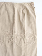 2000s MIU MIU EMBROIDERED BEIGE SKIRT